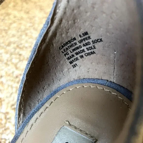 STEVE MADDEN Carrson Blue Suede Ankle Strap Open Toe Block Heels Size 9.5 - Picture 6 of 10